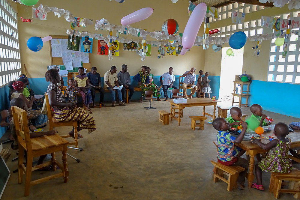 Feestje einde schooljaar kleuterschool.